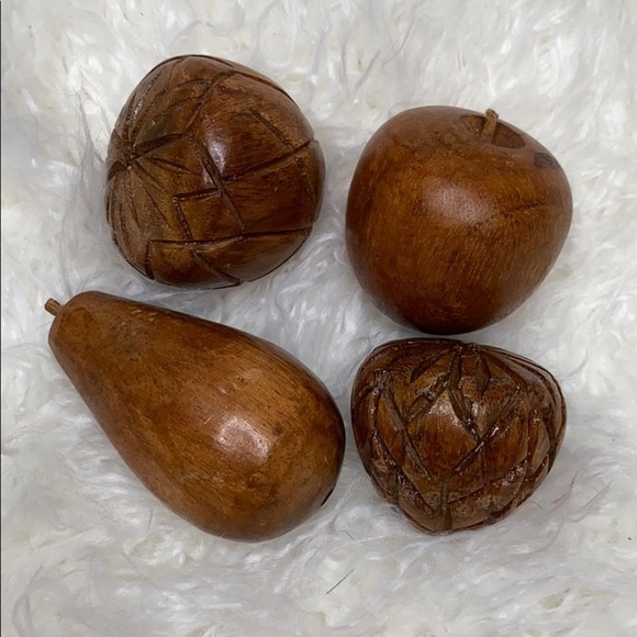 Wooden Fruit 4 Piece Set Vintage - Picture 1 of 5
